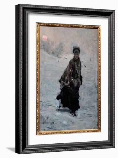 The Skater, 1875 (Oil on Panel)-Giuseppe Or Joseph De Nittis-Framed Giclee Print