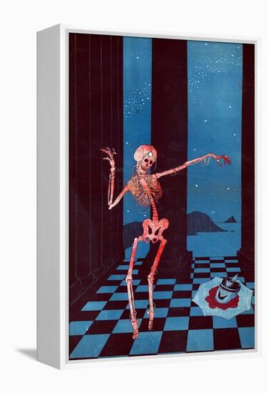 The Skeleton of Salome Dancing Beside the Head of Kaiser Wilhelm Lying in a Pool of Blood on a…-Paul Iribe-Framed Premier Image Canvas