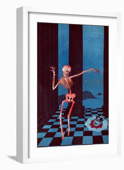 The Skeleton of Salome Dancing Beside the Head of Kaiser Wilhelm Lying in a Pool of Blood on a…-Paul Iribe-Framed Giclee Print