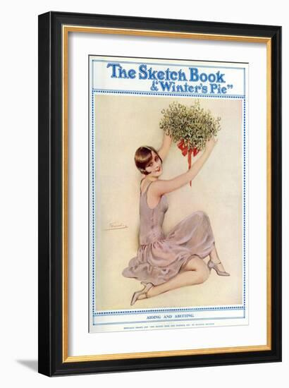 The Sketch Book: Young Flapper Girl with Decoration-Suzanne Meunier-Framed Art Print