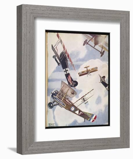 The Skies Over Europe are Filled with Warring Aircraft-Stanley Orton-Framed Art Print