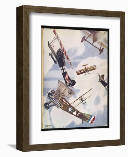 The Skies Over Europe are Filled with Warring Aircraft-Stanley Orton-Framed Art Print