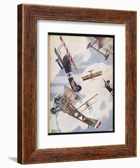 The Skies Over Europe are Filled with Warring Aircraft-Stanley Orton-Framed Art Print