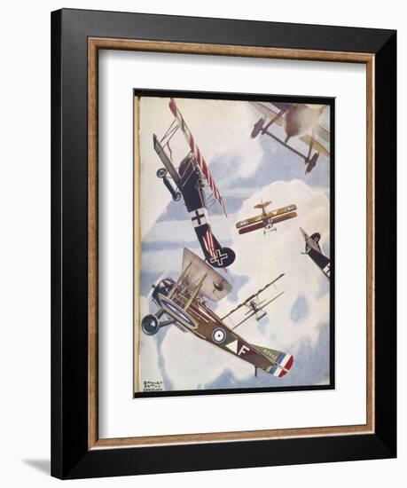 The Skies Over Europe are Filled with Warring Aircraft-Stanley Orton-Framed Art Print