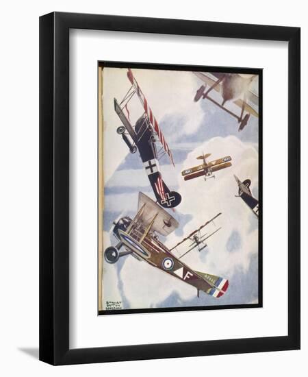 The Skies Over Europe are Filled with Warring Aircraft-Stanley Orton-Framed Art Print