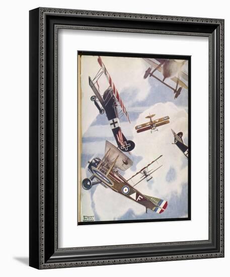 The Skies Over Europe are Filled with Warring Aircraft-Stanley Orton-Framed Art Print