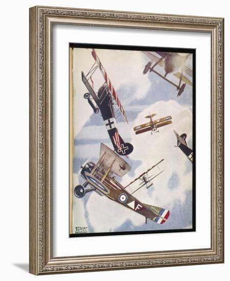 The Skies Over Europe are Filled with Warring Aircraft-Stanley Orton-Framed Art Print