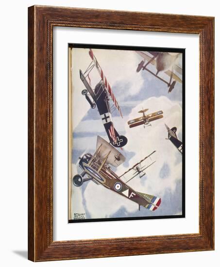 The Skies Over Europe are Filled with Warring Aircraft-Stanley Orton-Framed Art Print