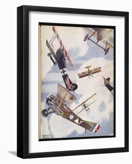 The Skies Over Europe are Filled with Warring Aircraft-Stanley Orton-Framed Art Print