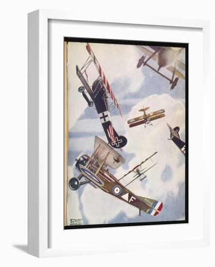 The Skies Over Europe are Filled with Warring Aircraft-Stanley Orton-Framed Art Print
