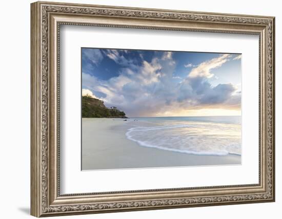 The Sky Turns Pink at Sunset and Reflected on Ffryes Beach, Antigua, Antigua and Barbuda-Roberto Moiola-Framed Photographic Print