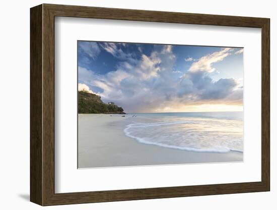 The Sky Turns Pink at Sunset and Reflected on Ffryes Beach, Antigua, Antigua and Barbuda-Roberto Moiola-Framed Photographic Print