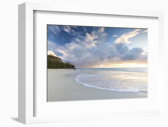 The Sky Turns Pink at Sunset and Reflected on Ffryes Beach, Antigua, Antigua and Barbuda-Roberto Moiola-Framed Photographic Print