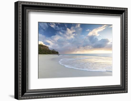 The Sky Turns Pink at Sunset and Reflected on Ffryes Beach, Antigua, Antigua and Barbuda-Roberto Moiola-Framed Photographic Print