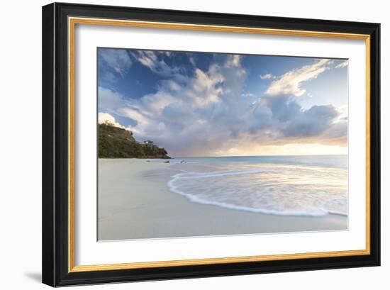 The Sky Turns Pink at Sunset and Reflected on Ffryes Beach, Antigua, Antigua and Barbuda-Roberto Moiola-Framed Photographic Print