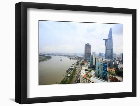 The skyline of Ho Chi Minh City (Saigon) showing the Bitexco tower and the Saigon River, Hoi Chi Mi-Alex Robinson-Framed Photographic Print
