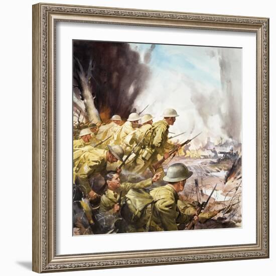 The Slaughter on the Somme-James Edwin Mcconnell-Framed Giclee Print
