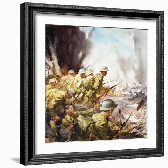 The Slaughter on the Somme-James Edwin Mcconnell-Framed Giclee Print