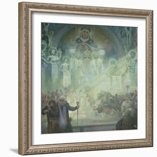 The Slav Epic: Holy Mount Athos, 1928-Alphonse Mucha-Framed Giclee Print