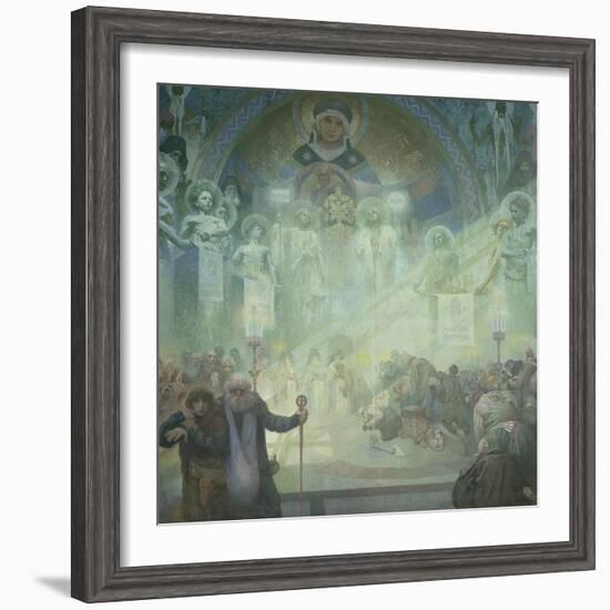 The Slav Epic: Holy Mount Athos, 1928-Alphonse Mucha-Framed Giclee Print