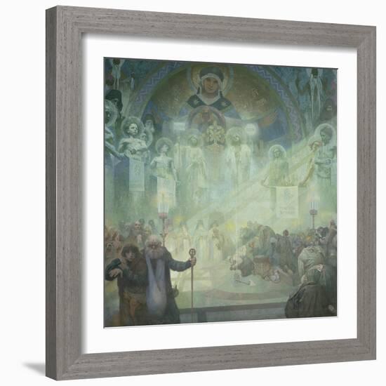 The Slav Epic: Holy Mount Athos, 1928-Alphonse Mucha-Framed Giclee Print