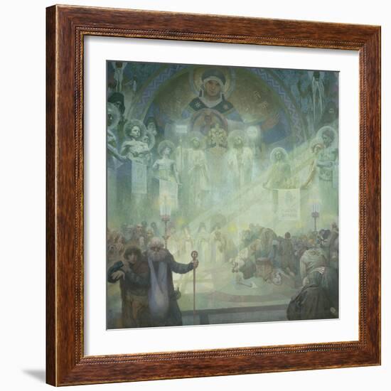 The Slav Epic: Holy Mount Athos, 1928-Alphonse Mucha-Framed Giclee Print