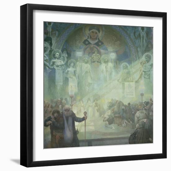 The Slav Epic: Holy Mount Athos, 1928-Alphonse Mucha-Framed Giclee Print
