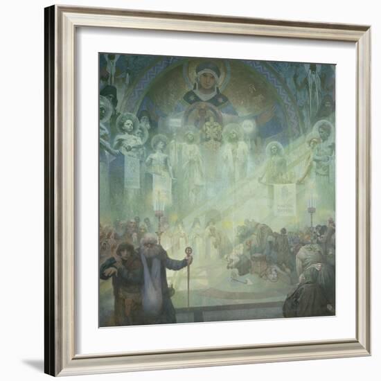 The Slav Epic: Holy Mount Athos, 1928-Alphonse Mucha-Framed Giclee Print