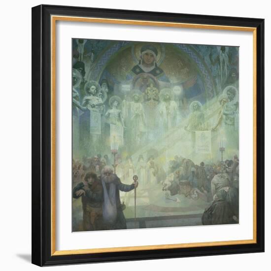 The Slav Epic: Holy Mount Athos, 1928-Alphonse Mucha-Framed Giclee Print