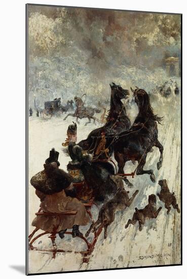 The Sled Race-Edmond Morin-Mounted Giclee Print