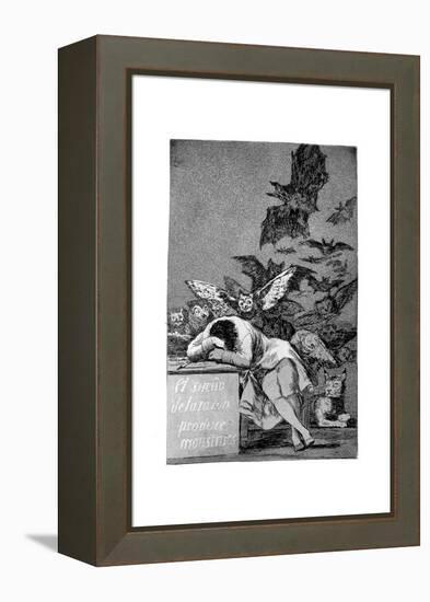 The Sleep of Reason Produces Monsters, 1799-Francisco de Goya-Framed Premier Image Canvas