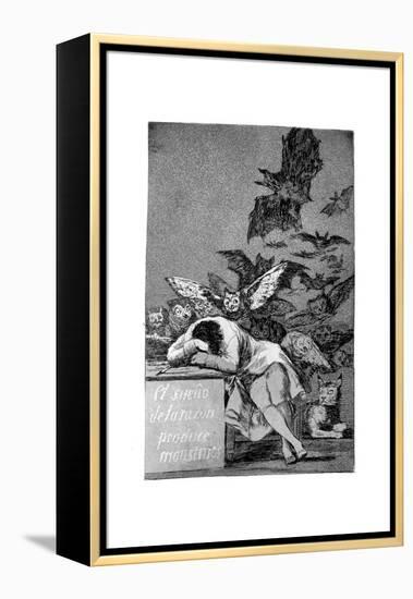 The Sleep of Reason Produces Monsters, 1799-Francisco de Goya-Framed Premier Image Canvas