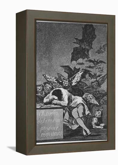 The Sleep of Reason Produces Monsters. (Capricho No 4), 1797-1798-Francisco de Goya-Framed Premier Image Canvas