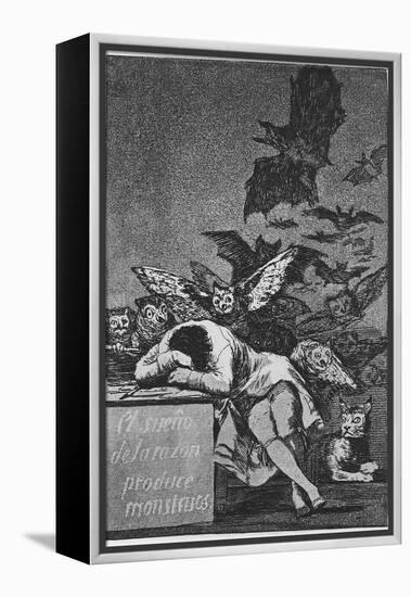 The Sleep of Reason Produces Monsters. (Capricho No 4), 1797-1798-Francisco de Goya-Framed Premier Image Canvas