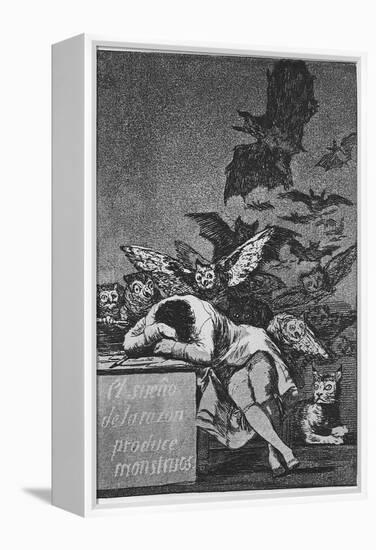 The Sleep of Reason Produces Monsters. (Capricho No 4), 1797-1798-Francisco de Goya-Framed Premier Image Canvas