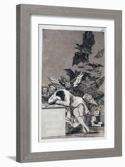 The Sleep of Reason Produces Monsters. (Capricho No 4)-Francisco de Goya-Framed Giclee Print