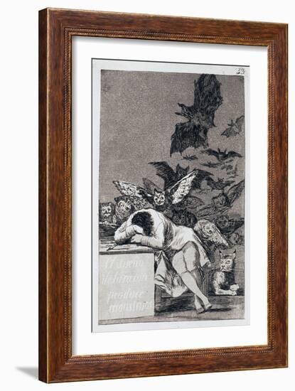 The Sleep of Reason Produces Monsters. (Capricho No 4)-Francisco de Goya-Framed Giclee Print