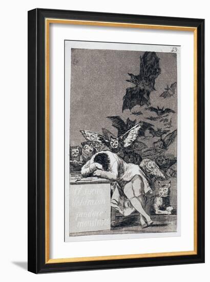 The Sleep of Reason Produces Monsters. (Capricho No 4)-Francisco de Goya-Framed Giclee Print