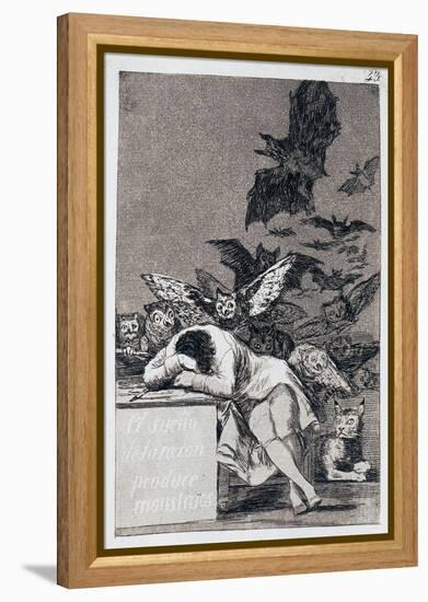 The Sleep of Reason Produces Monsters. (Capricho No 4)-Francisco de Goya-Framed Premier Image Canvas