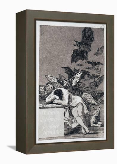 The Sleep of Reason Produces Monsters. (Capricho No 4)-Francisco de Goya-Framed Premier Image Canvas