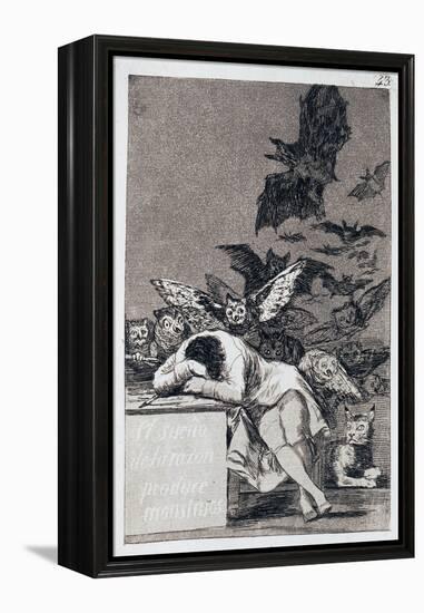 The Sleep of Reason Produces Monsters. (Capricho No 4)-Francisco de Goya-Framed Premier Image Canvas