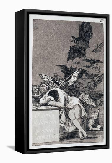 The Sleep of Reason Produces Monsters. (Capricho No 4)-Francisco de Goya-Framed Premier Image Canvas