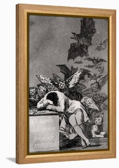 The Sleep of Reason Produces Monsters, from "Los Caprichos"-Francisco de Goya-Framed Premier Image Canvas