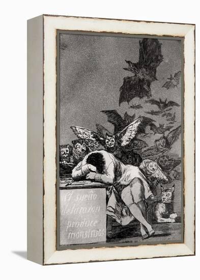 The Sleep of Reason Produces Monsters, from "Los Caprichos"-Francisco de Goya-Framed Premier Image Canvas