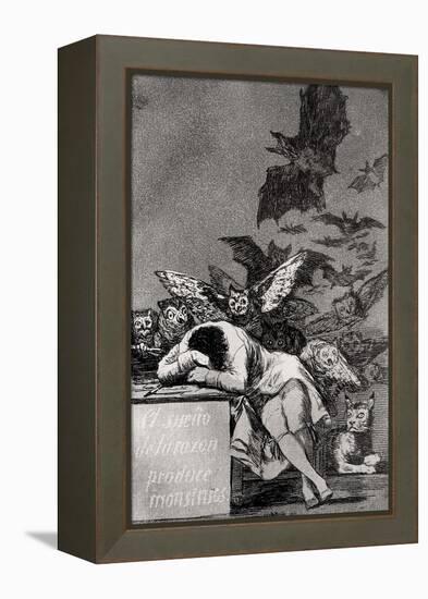 The Sleep of Reason Produces Monsters, from "Los Caprichos"-Francisco de Goya-Framed Premier Image Canvas