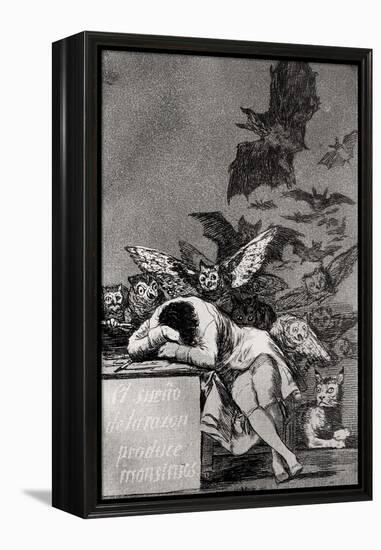 The Sleep of Reason Produces Monsters, from "Los Caprichos"-Francisco de Goya-Framed Premier Image Canvas