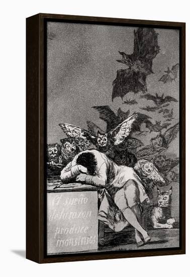 The Sleep of Reason Produces Monsters, from "Los Caprichos"-Francisco de Goya-Framed Premier Image Canvas