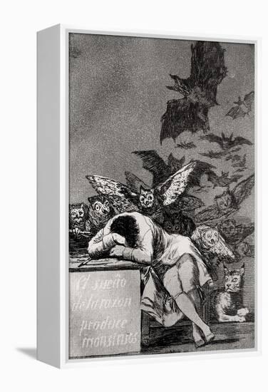 The Sleep of Reason Produces Monsters, from "Los Caprichos"-Francisco de Goya-Framed Premier Image Canvas