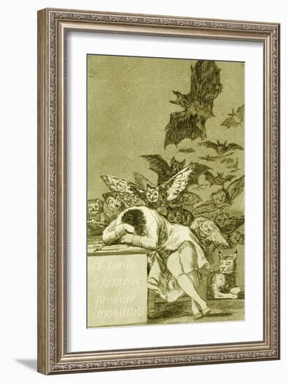 The Sleep of Reason Produces Monsters-Francisco de Goya-Framed Giclee Print