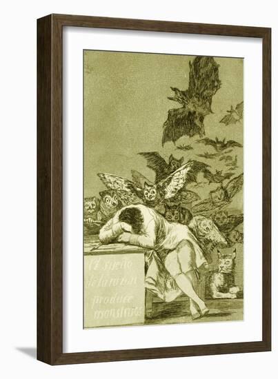 The Sleep of Reason Produces Monsters-Francisco de Goya-Framed Giclee Print